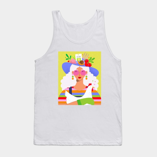 Farmer Girl Tank Top by Inkipinki Illustrates